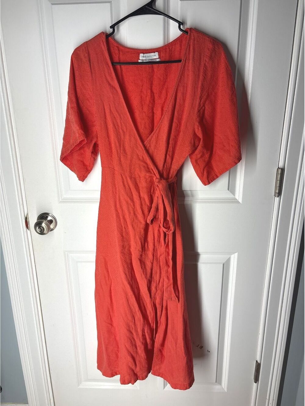 Resortwear Boho Cottagecore Urban Outfitters Coral Wrap Dress Size Small